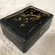 Old black lacquered jewelry box/box with gold Asian décor