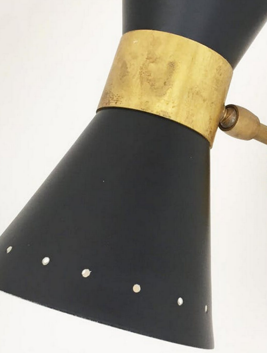 Wall light mounted italian arm articulable black