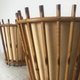 Pair of vintage bamboo wall lights