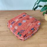 Pouf berbère orange bohème