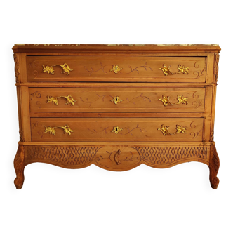Commode liégeoise ancienne dessus marbre