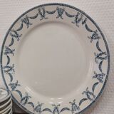 Set of 7 flat plates terre de fer u&c sarreguemines and digoin