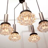 1970s pendant cascade lamp in chrome and glass