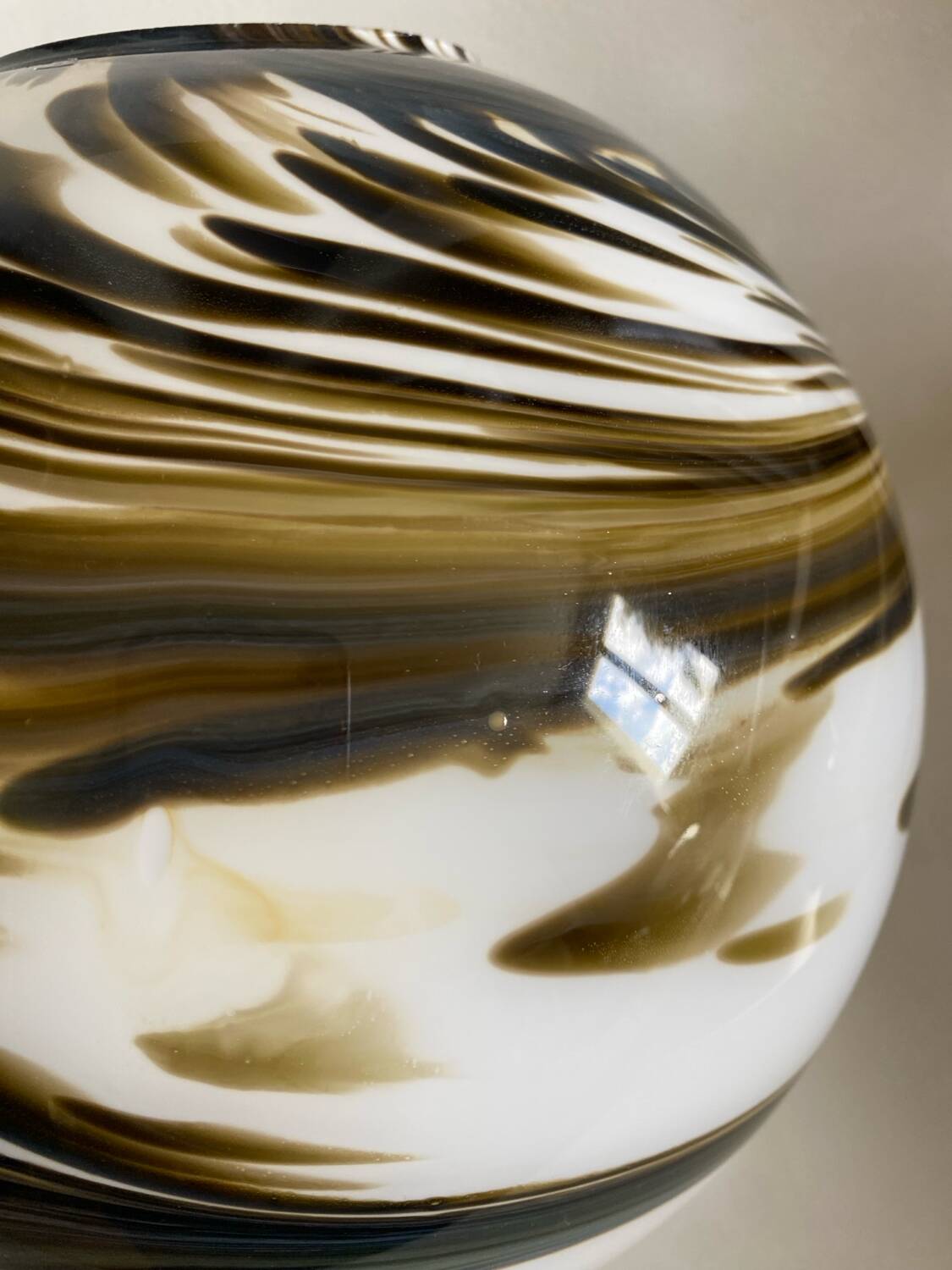 Marbled blown glass globe lampshade
