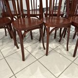 Set of 10 vintage bistro chairs from the 1970s.