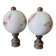 pair of antique painted porcelain knob handles