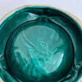 Cendrier en céramique vert vintage