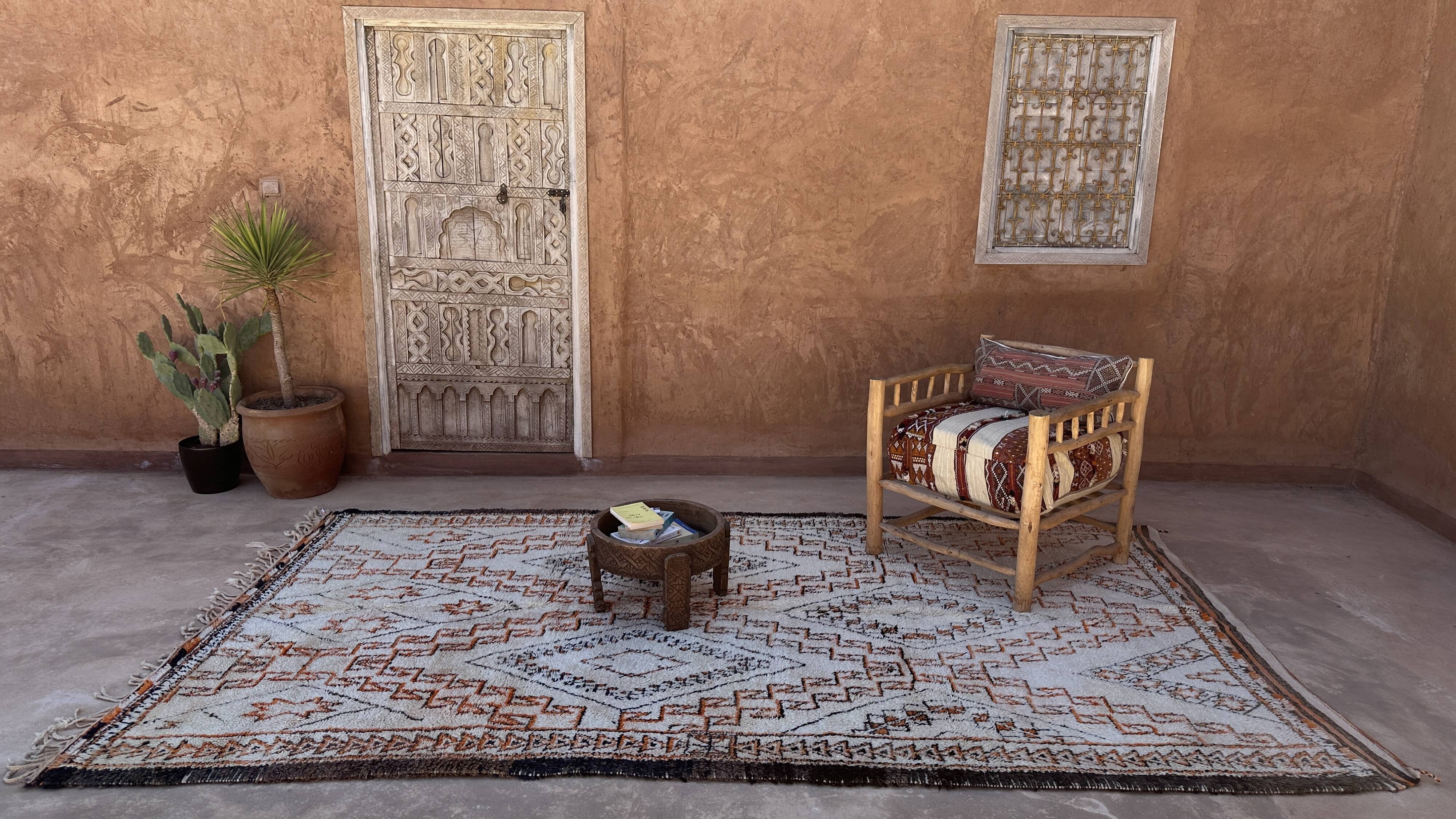 Beni Ourain Moroccan rug white - 190 x 338 cm