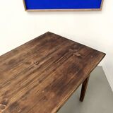 Large solid pine farmhouse table with spindle legs