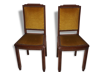 2 chaises en velours jaune