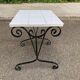 Table basse table d'appoint vintage en fer forgé noir et céramique blanche