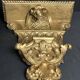 Church wall console shelf in carved gilded wood, 19th century.