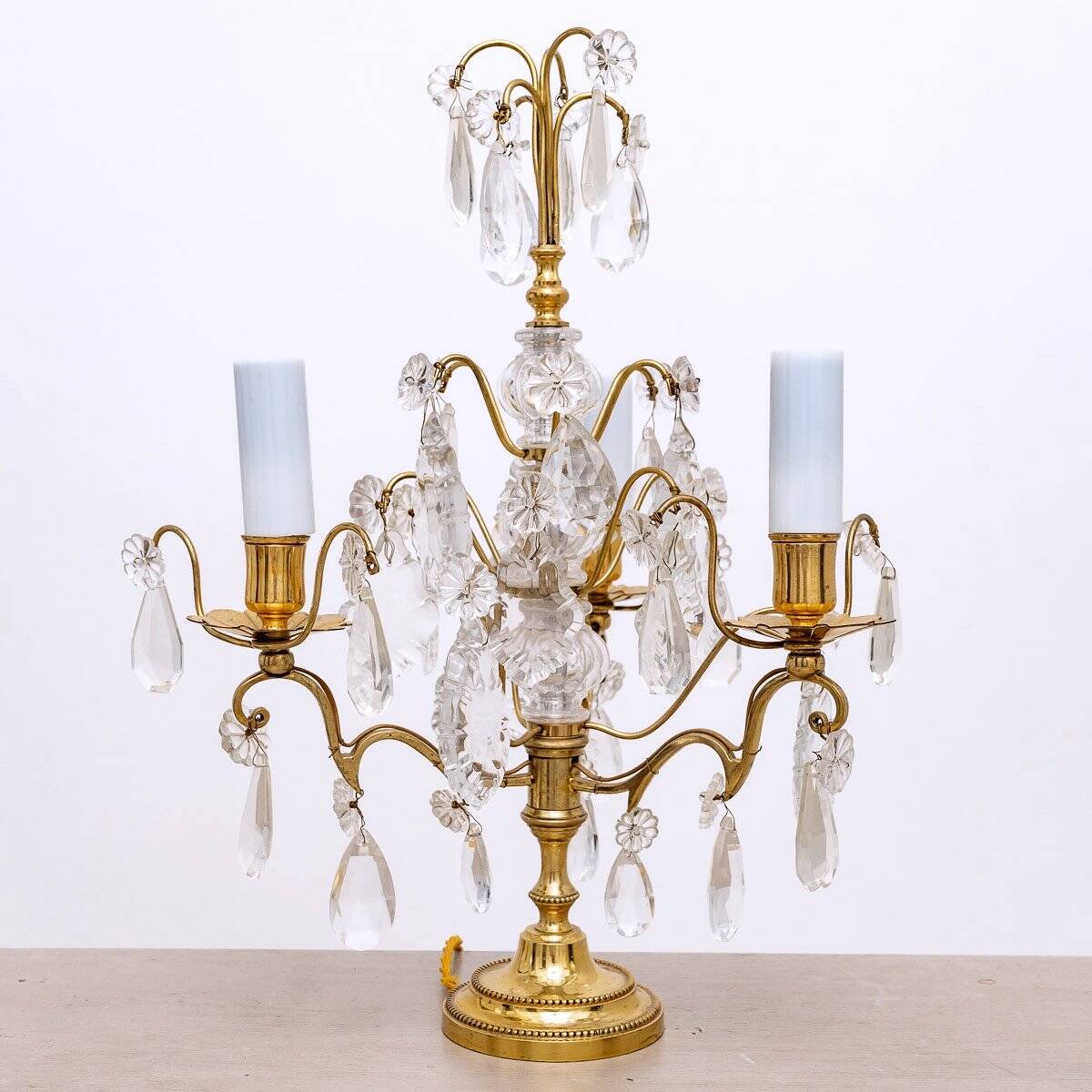 Girandole - Gilt Bronze - Baccarat Crystal Tassels - Period: 20th Century
