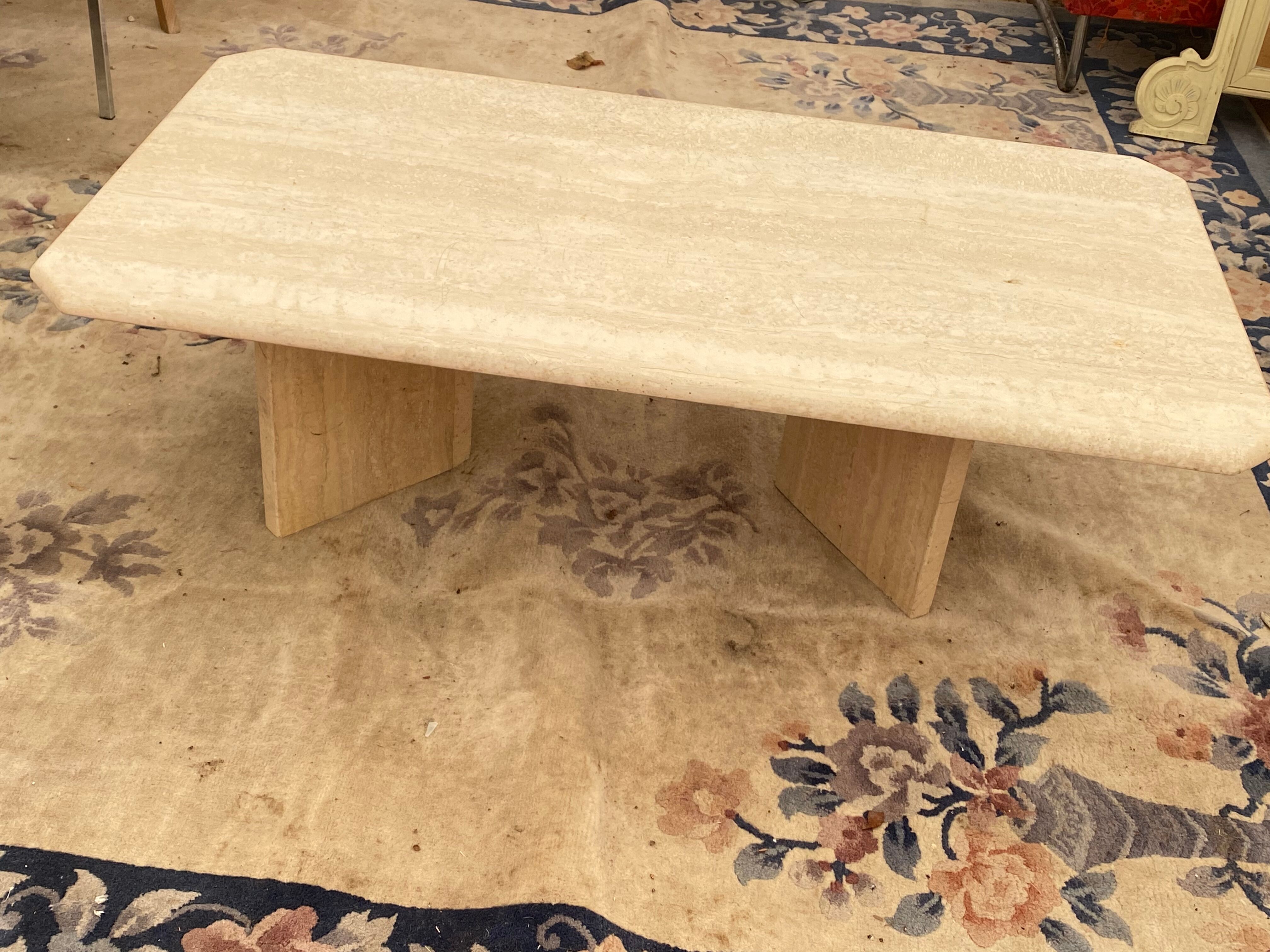 Italian travertine coffee table