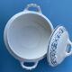 Round soup tureen, Primerose model, birds, half porcelain, Badonviller