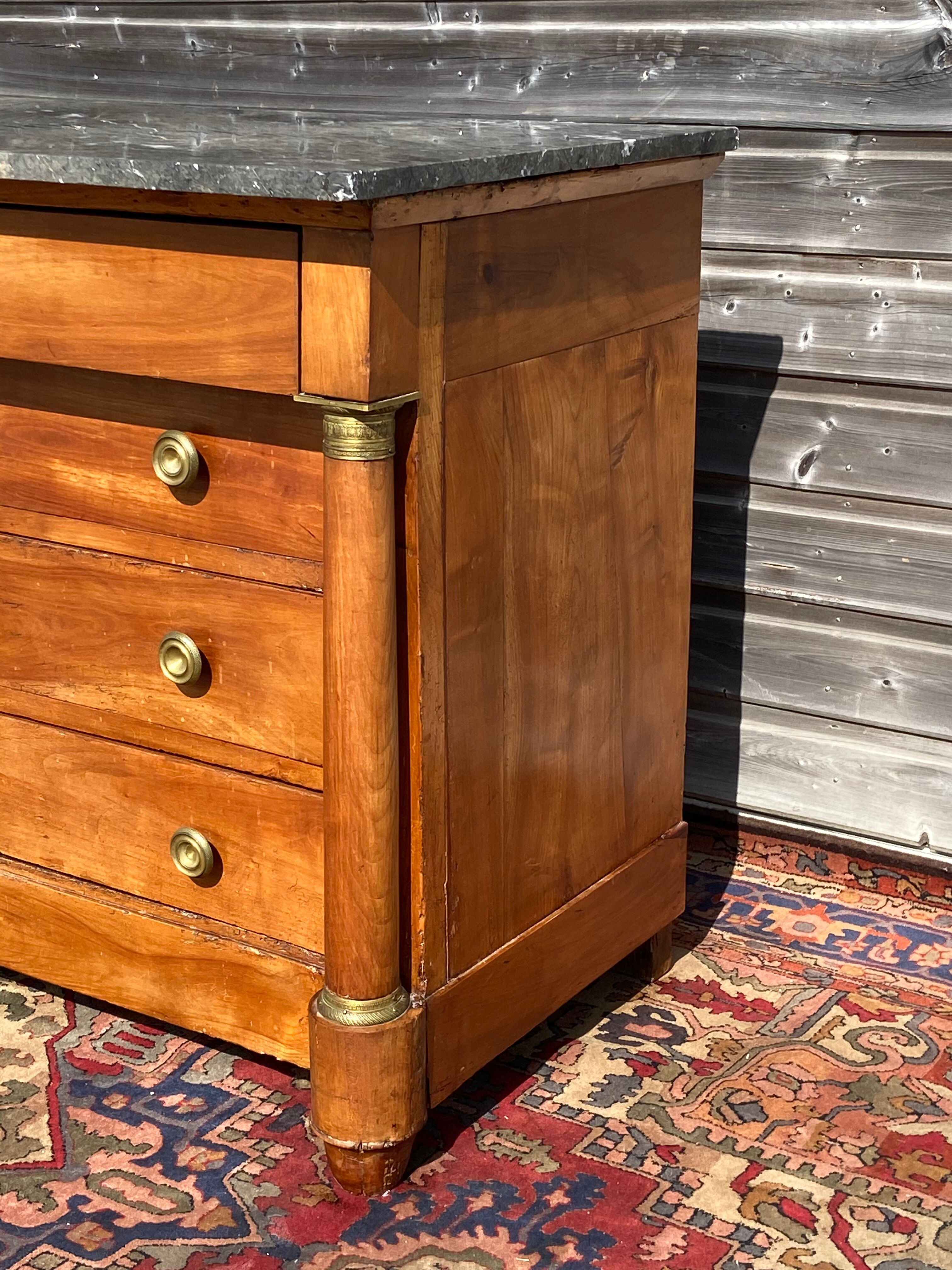 Chest of drawers of the period empire in cherry