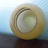 Art deco table lamp, marble, opaque glass and granite, animal in bronze patinated regulator