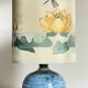 Vintage ceramic and silk ball lamp