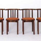 5 Bentwood Chairs 1950s, Vintage Beech Wood Chairs, Mid Century Dining