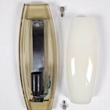 Veca vintage Art Deco white and amber glass wall lamp