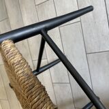 Vintage straw nesting stools, 60s design