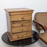 Rustic Primitive Natural Pine Small Apothecary Chest, 1940s