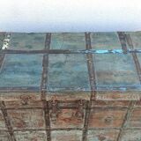 Old blue wooden chest