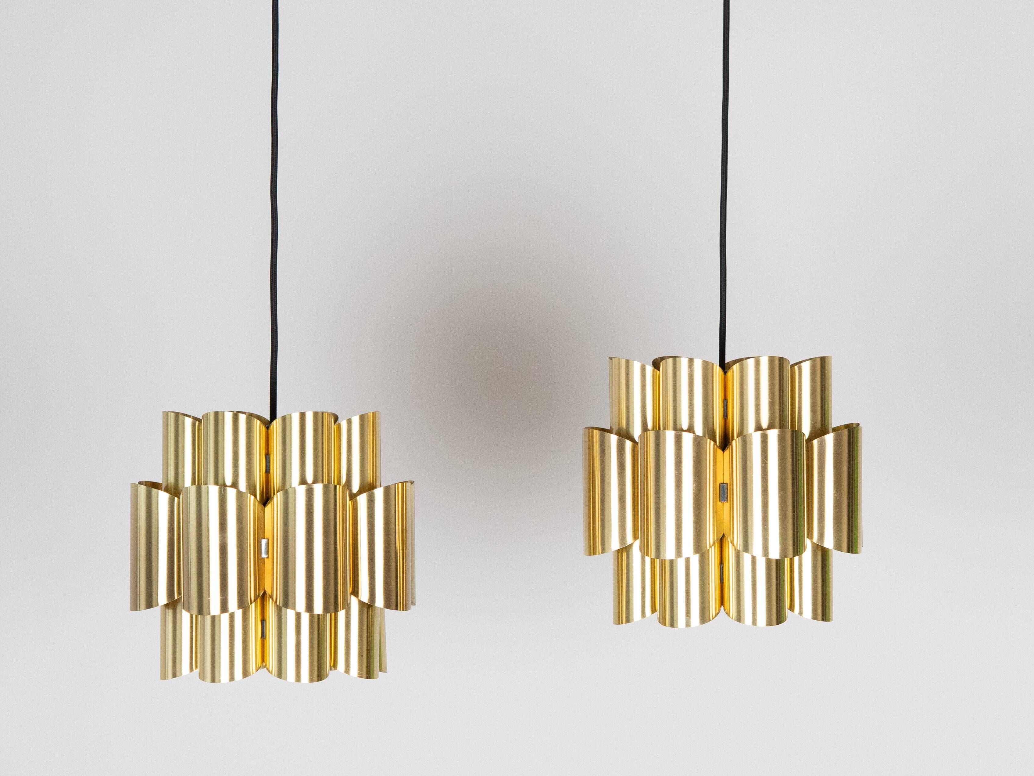 Pair of 2 Danish vintage pendant lamps by Werner Schou, 1960s