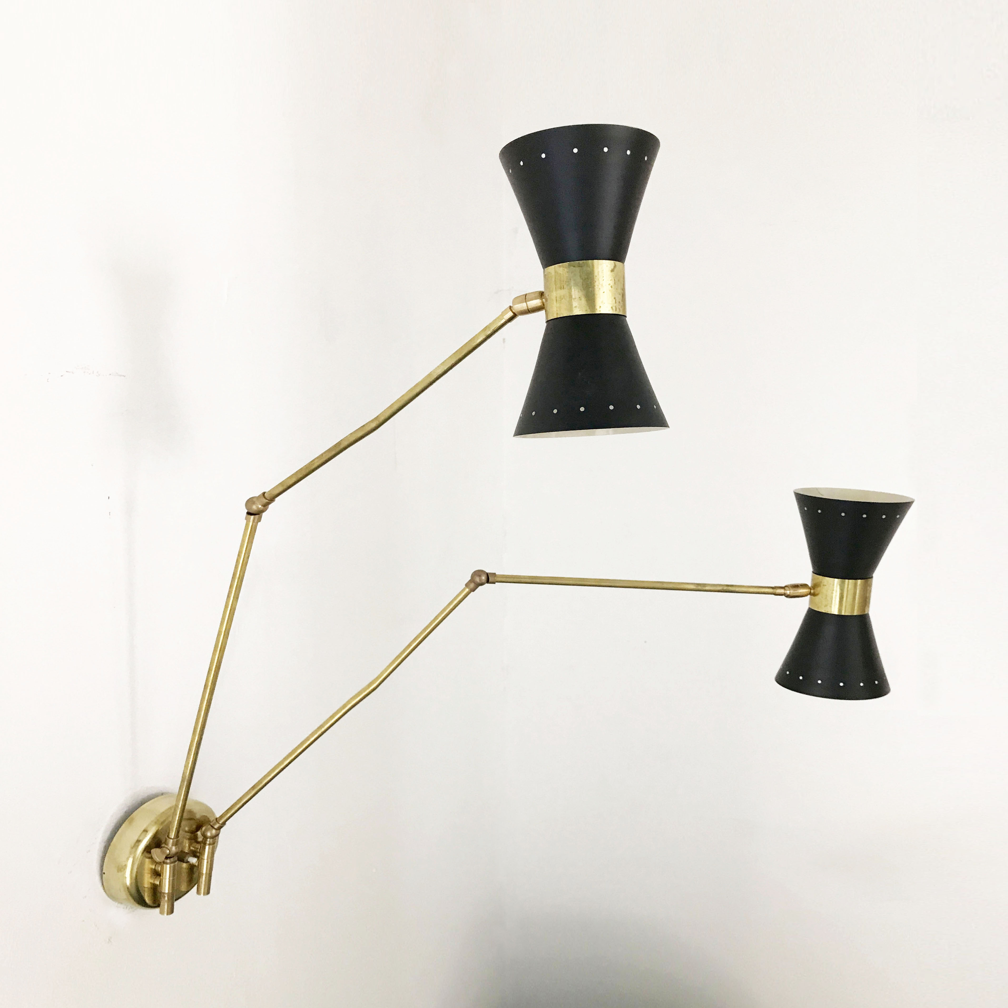 Italian sconce articulated wall diabolo design 50s