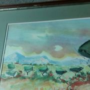 Tableau , aquarelle paysage provencal