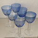 Six two-coloured wine or cocktail glasses.