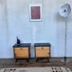Paire de tables de nuit table de chevet vintage pieds compas