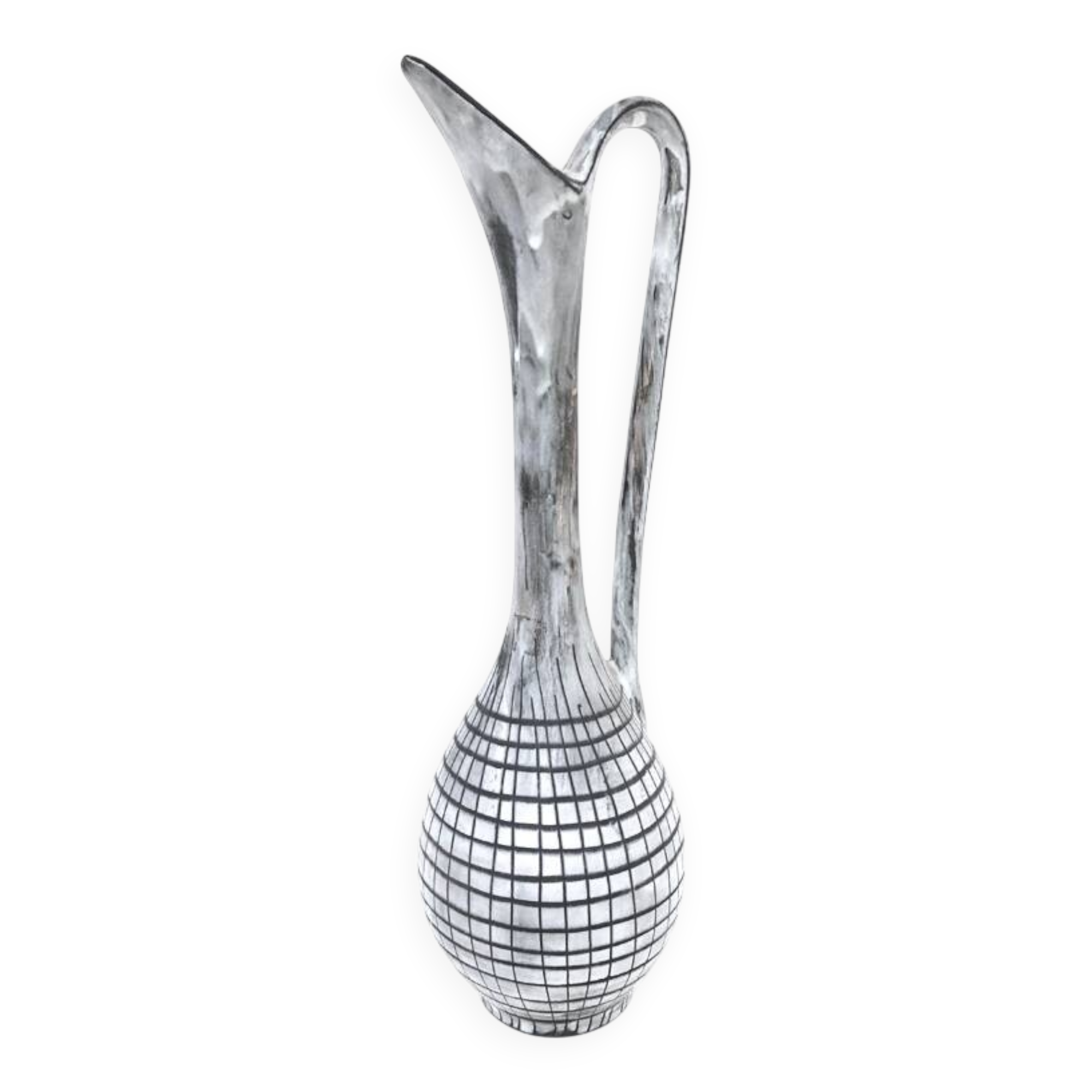 Vintage gray ceramic soliflore, 1970