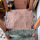 Pair of 50s Bridge armchairs vintage zebra pattern green