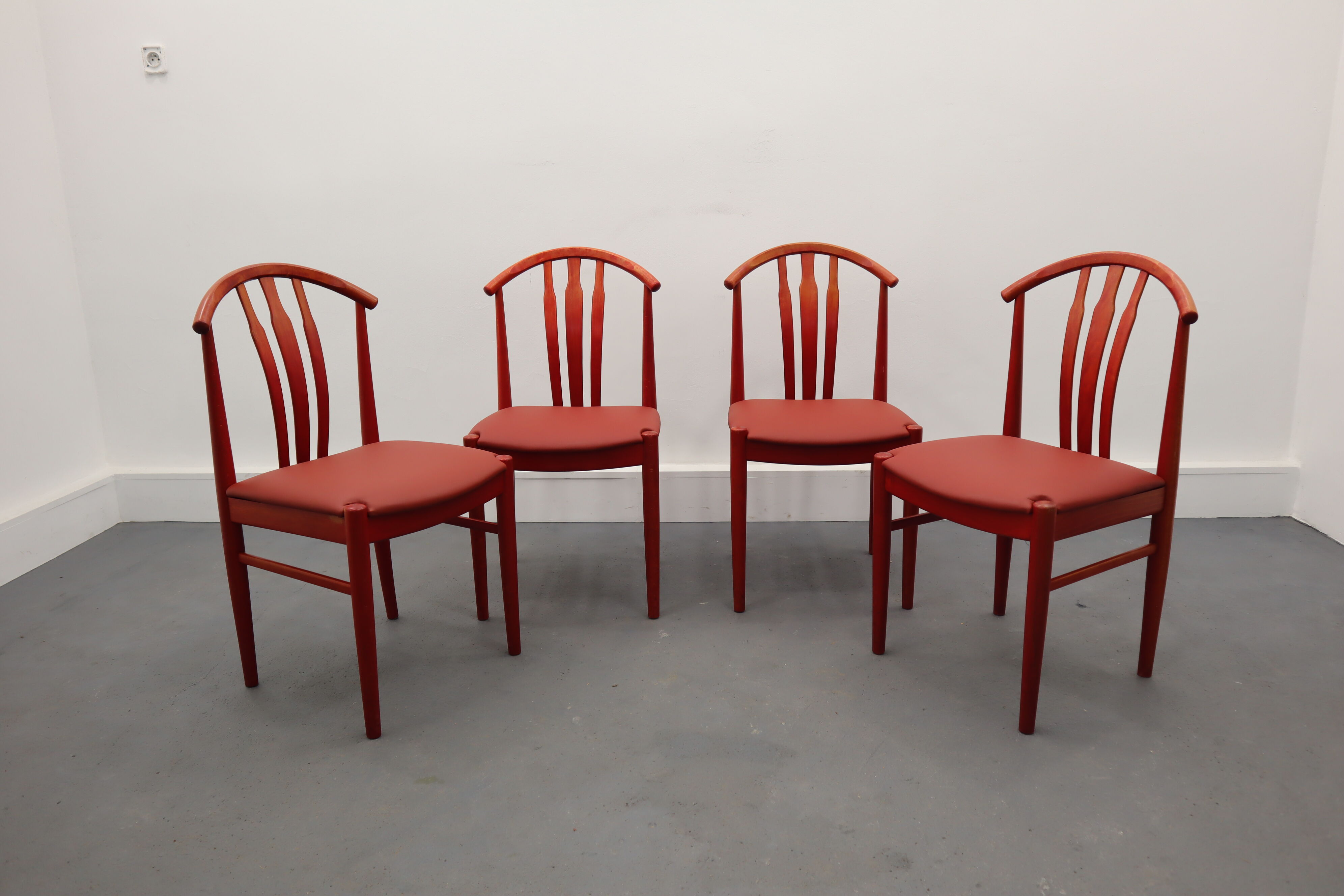 Swedish Dining Chairs by C. Ekström, A. Johansson & S. Hyssna, 1970s, Set of 4