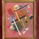 1940 French Constructivist Painting  Oil on Panel Avant Garde Modernist Art