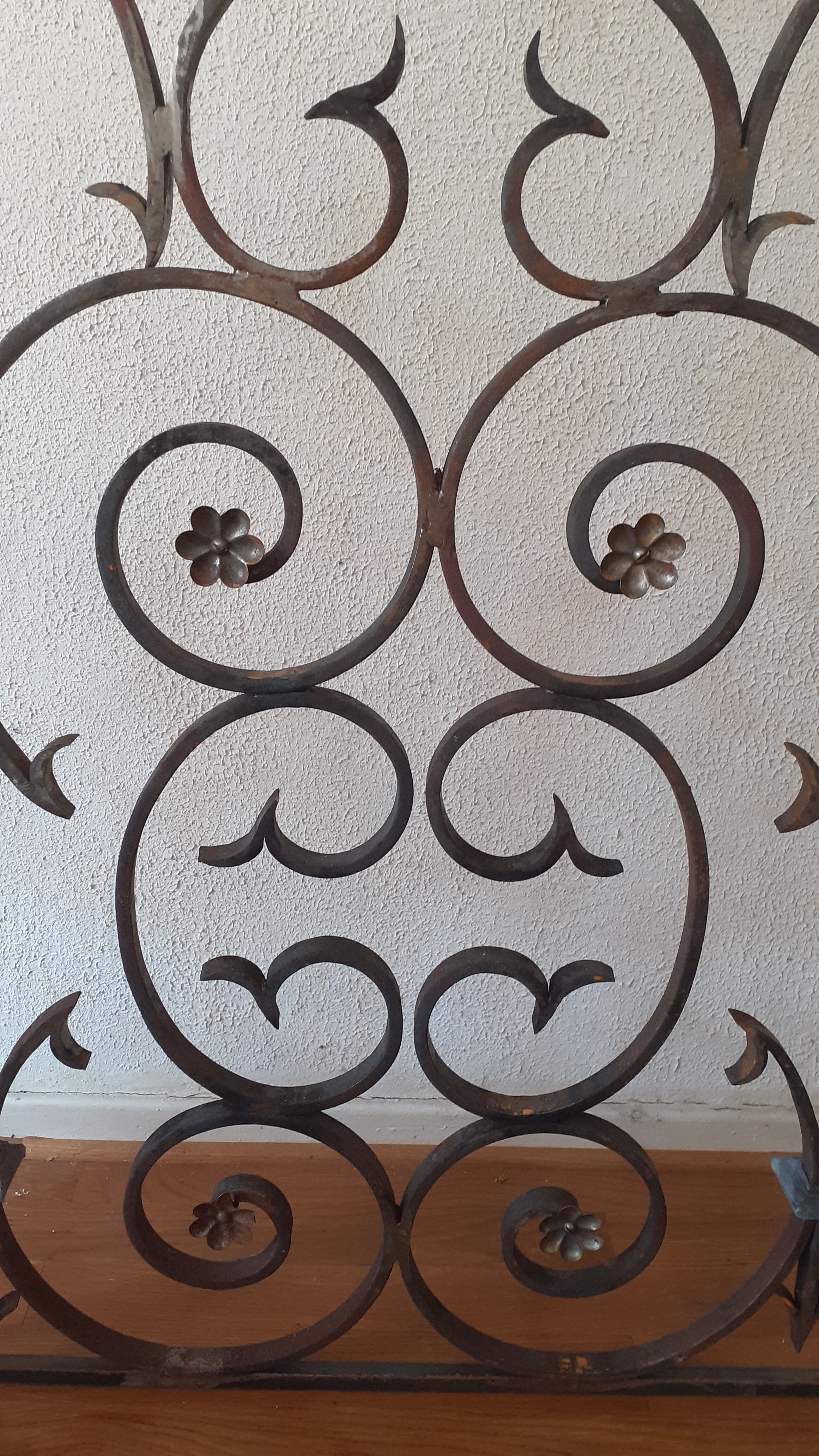 Wrought iron chimney grid