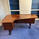 Bureau scandinave vintage en bois façon palissandre, années 60/70