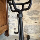 Pair of 18th century wrought iron andirons, log-carrying andirons