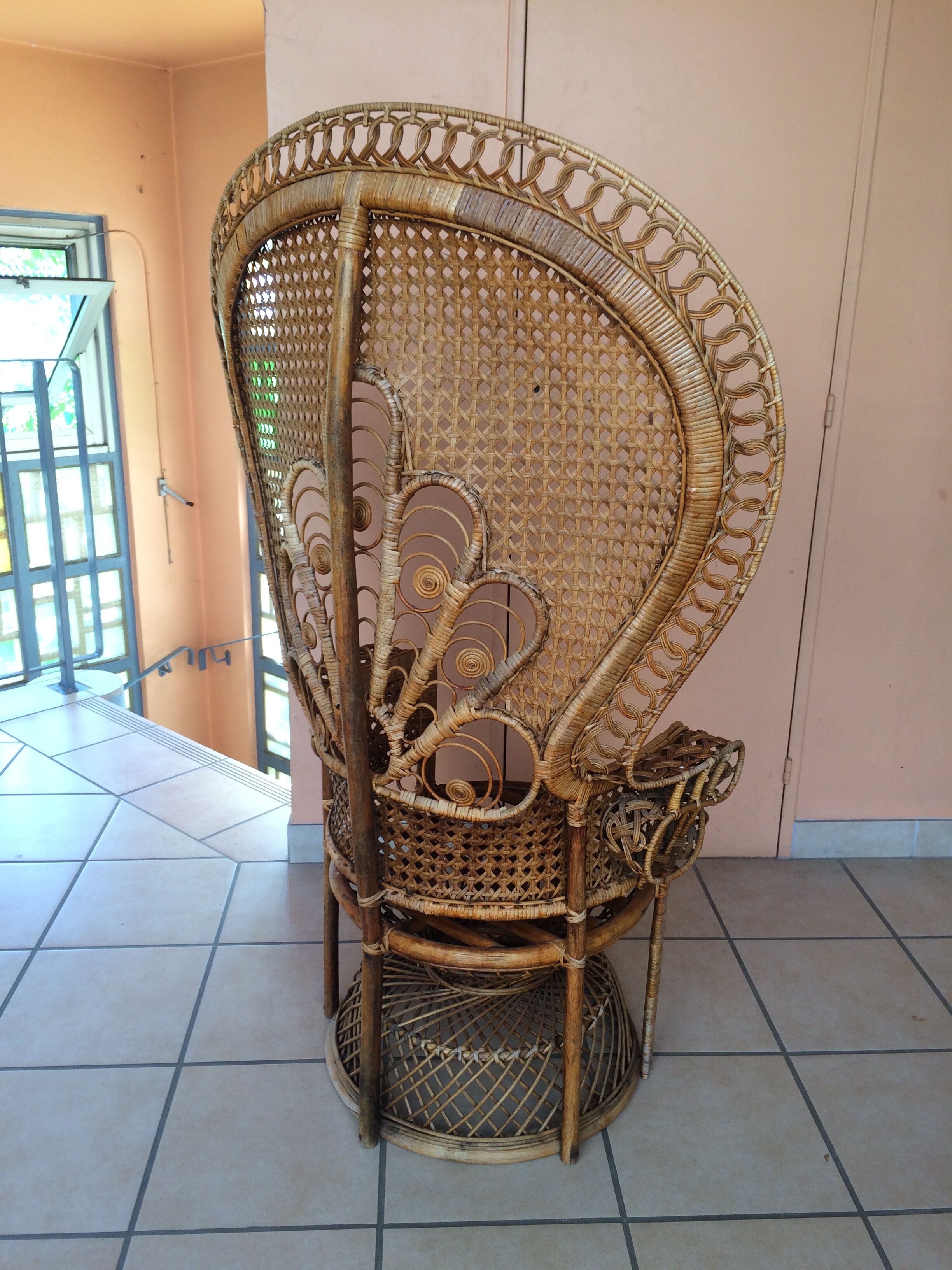 Emmanuelle Peacock vintage armchair 70