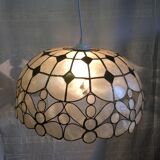 Mother-of-pearl and brass hanging lamp 1960s