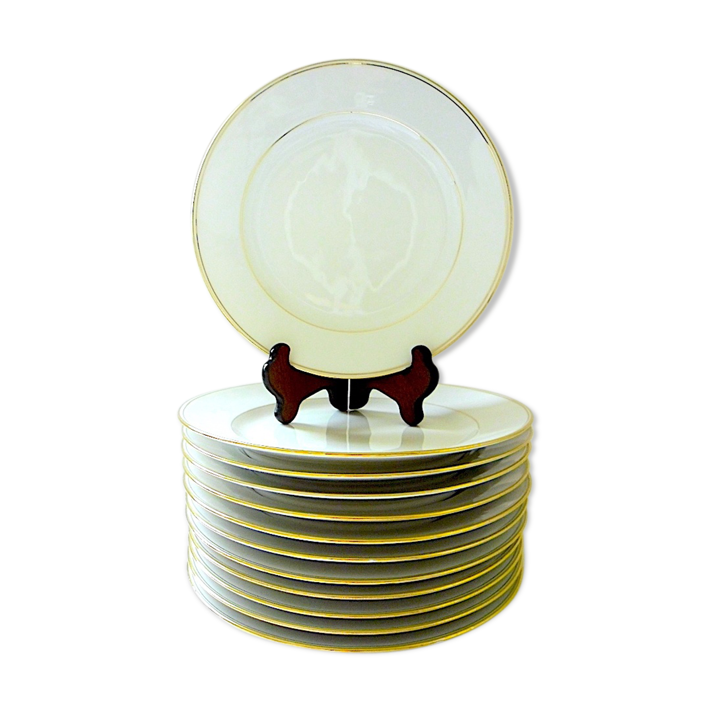 Twelve plates of Limoges porcelain tables