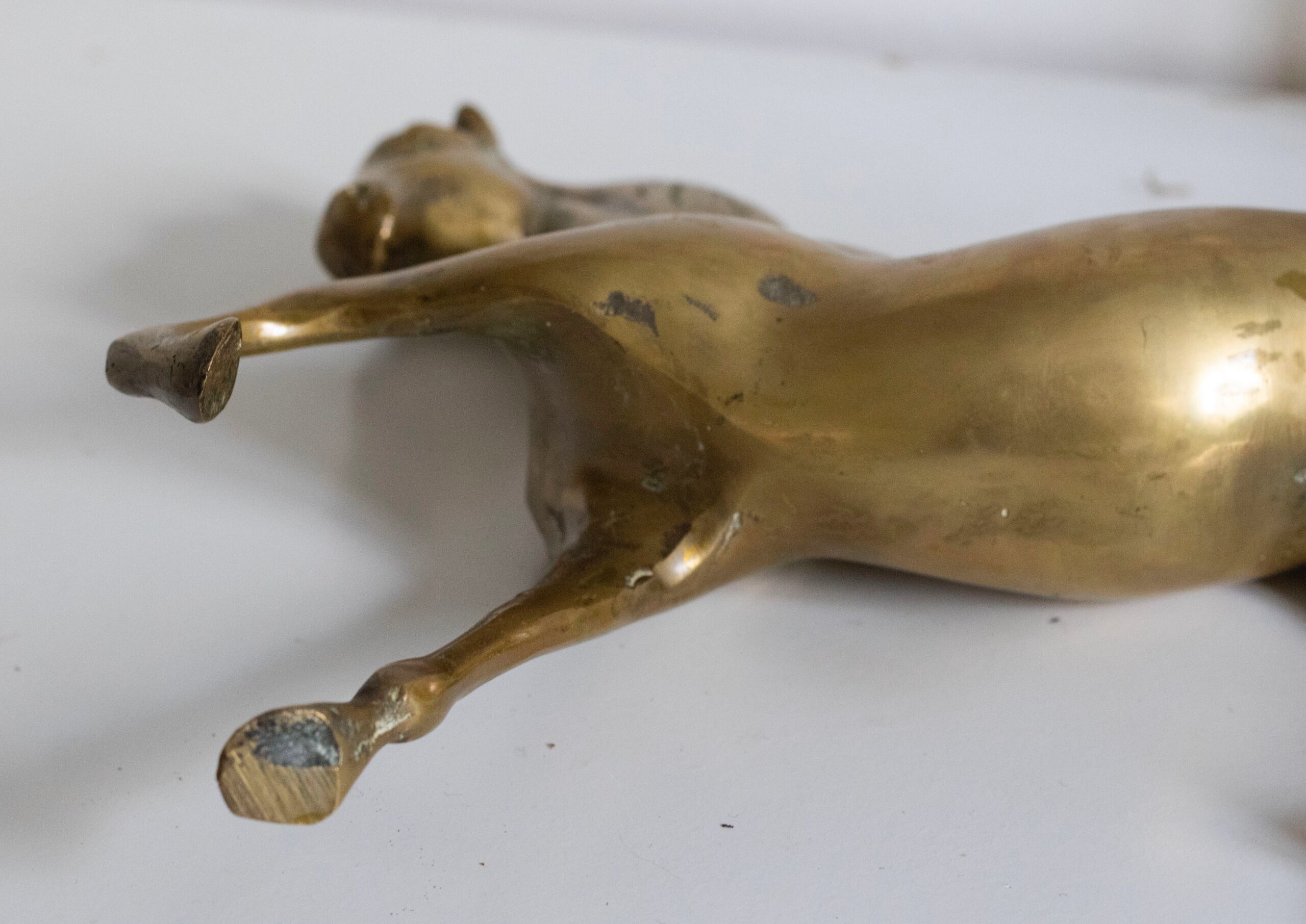 Vintage golden brass horse