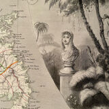 Carte illustrée de la Martinique et l'Amérique du Sud 1840