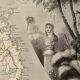 Illustrated map of Martinique and South America 1840