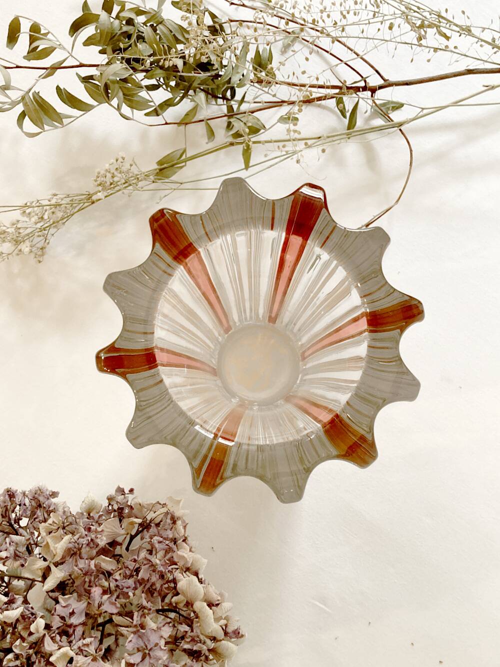 Glass vase signed Pierre D'Avesn, 1940s