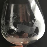 Lot of 3 crystal cognac glasses
