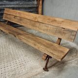 Antique garden bench French park bench oak with cast iron 218 cm