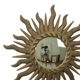 Sixties Sunburst Butler Mirror Sun Mirror Ball Glass Resin 43cm