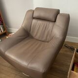 Fauteuil en cuir marron